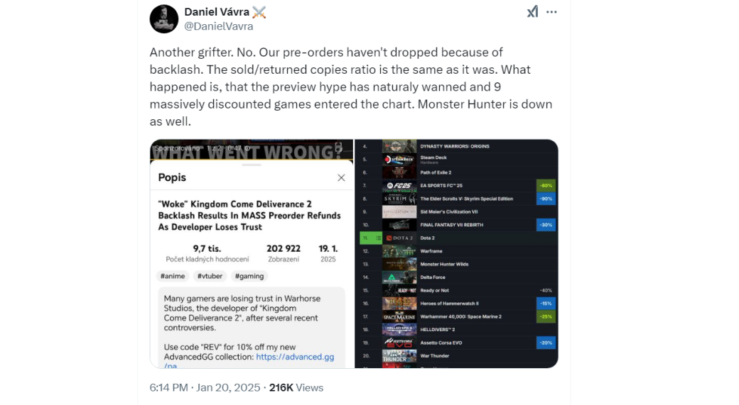 Галерея Создатель Kingdom Come: Deliverance 2 опроверг заявления о массовых рефандах игры - 3 фото
