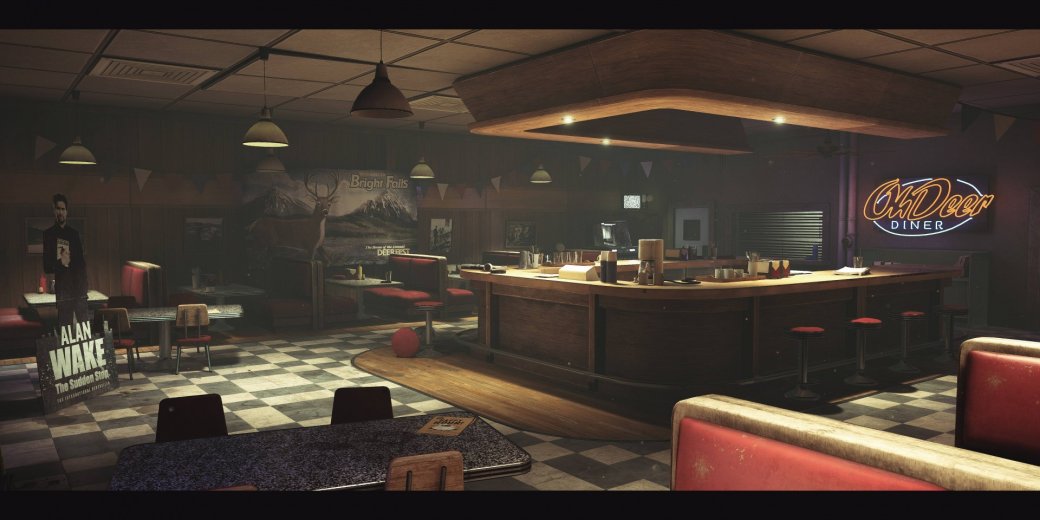 Галерея Энтузиаст воссоздала знаменитую забегаловку из Alan Wake на Unreal Engine 4 - 6 фото