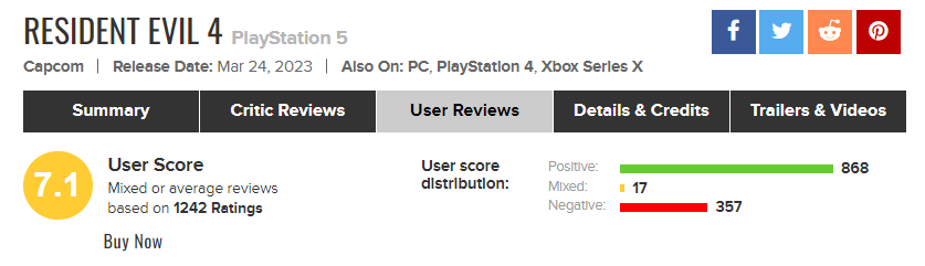 Галерея Игроки «бомбят» рейтинг ремейка Resident Evil 4 на Metacritic - 3 фото