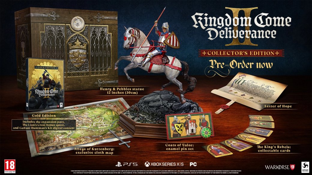 Галерея Коллекционка Kingdom Come: Deliverance 2 включает статуэтку Индржиха на лошади и карту - 2 фото