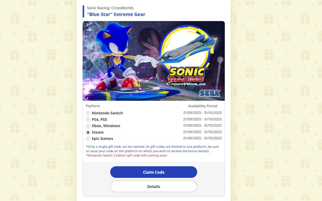 Галерея Sega раздаёт бесплатный контент для Sonic Racing: CrossWorlds перед релизом игры - 2 фото