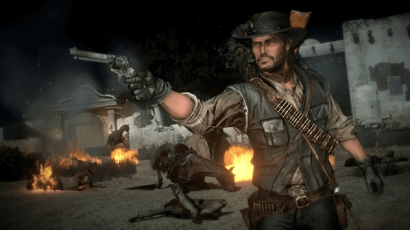 Couverture : capture d'écran du jeu Red Dead Redemption
