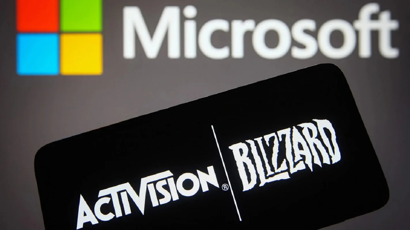 Portada: logotipos de Microsoft y Activision Blizzard