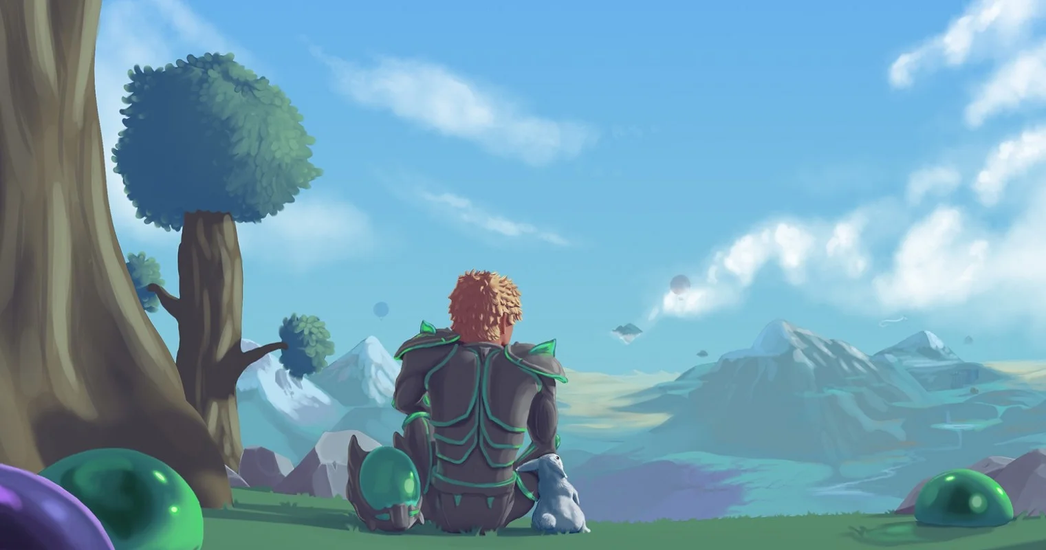 Omslag: screenshot van het spel Terraria