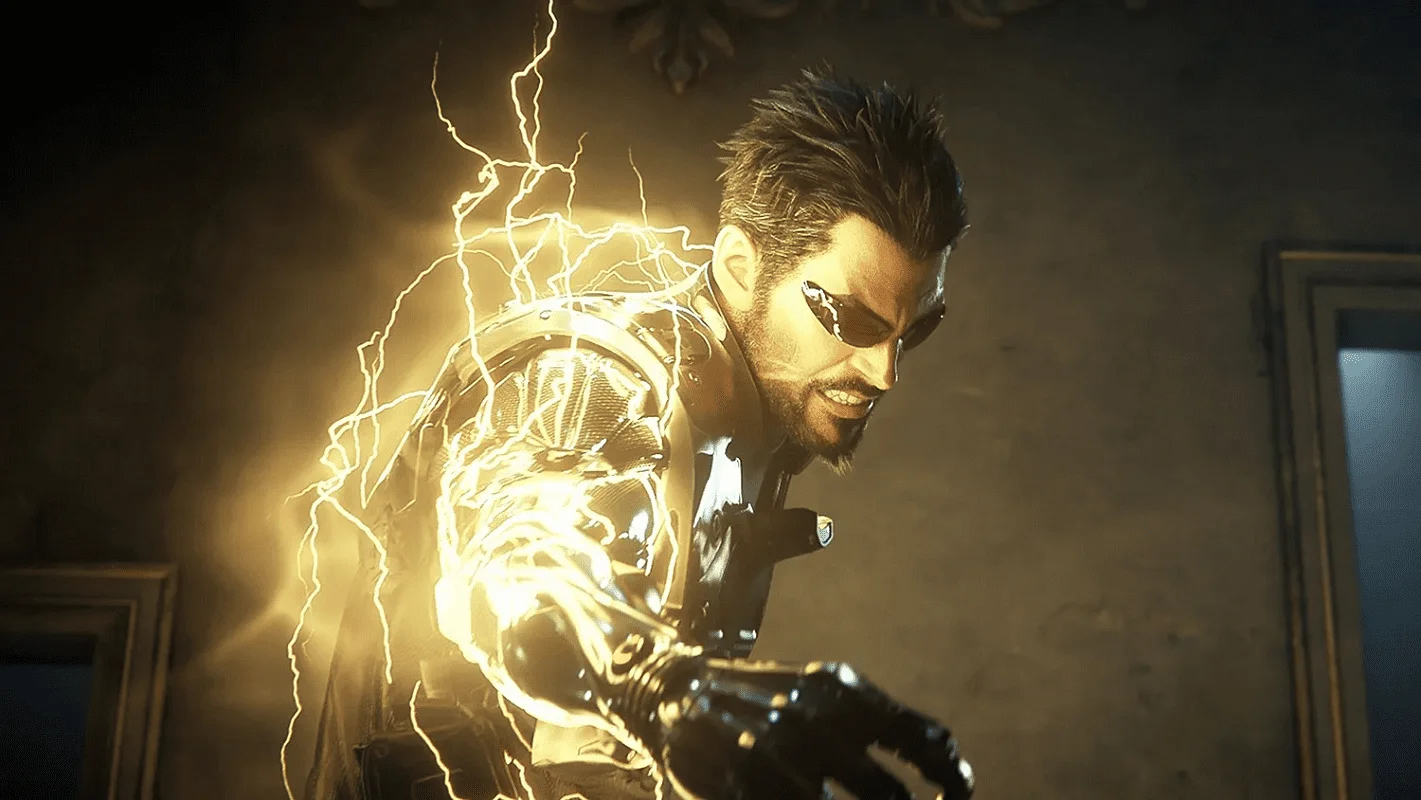 Couverture : capture d'écran du jeu Deus Ex : Mankind Divided