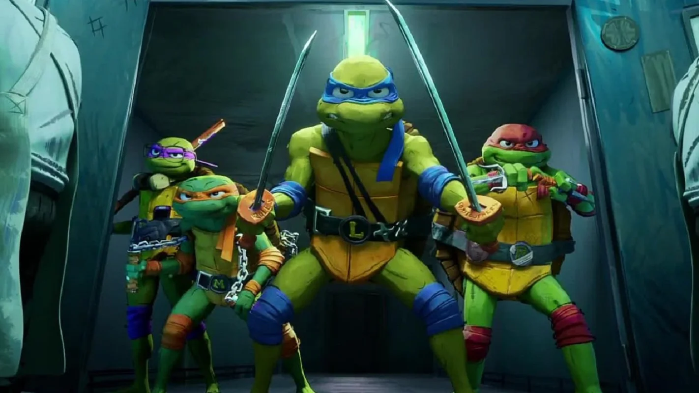 Couverture : cadre du dessin animé « Teenage Mutant Ninja Turtles : Mutant Mayhem »
