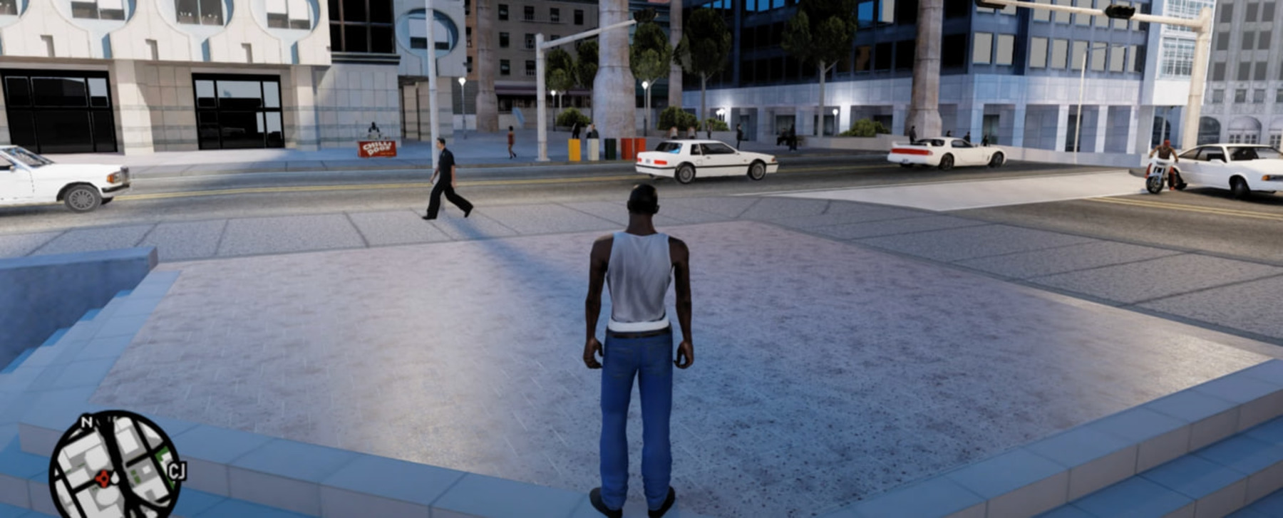 Обложка: скриншот Grand Theft Auto: San Andreas с RTX Remix Path Tracing Mod