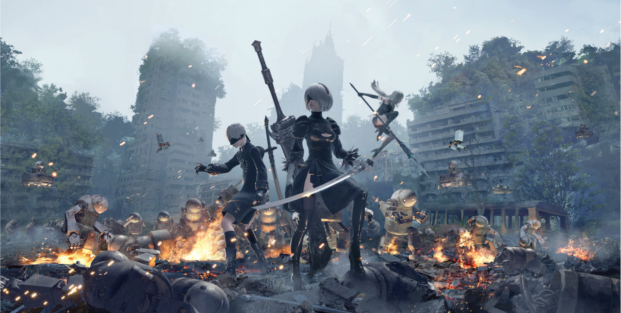 Обложка: постер NieR: Automata