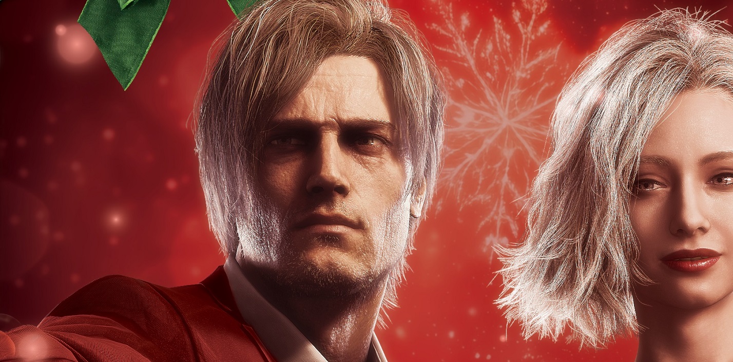 Фанаты Resident Evil обсуждают разные глаза Леона из Requiem на новогодних открытках