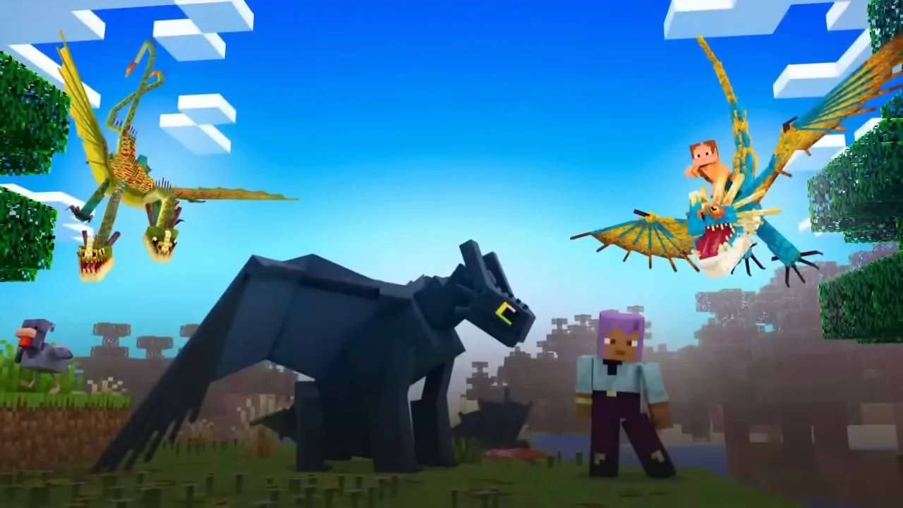 Обложка: игра Minecraft/How to Train Your Dragon Add-On
