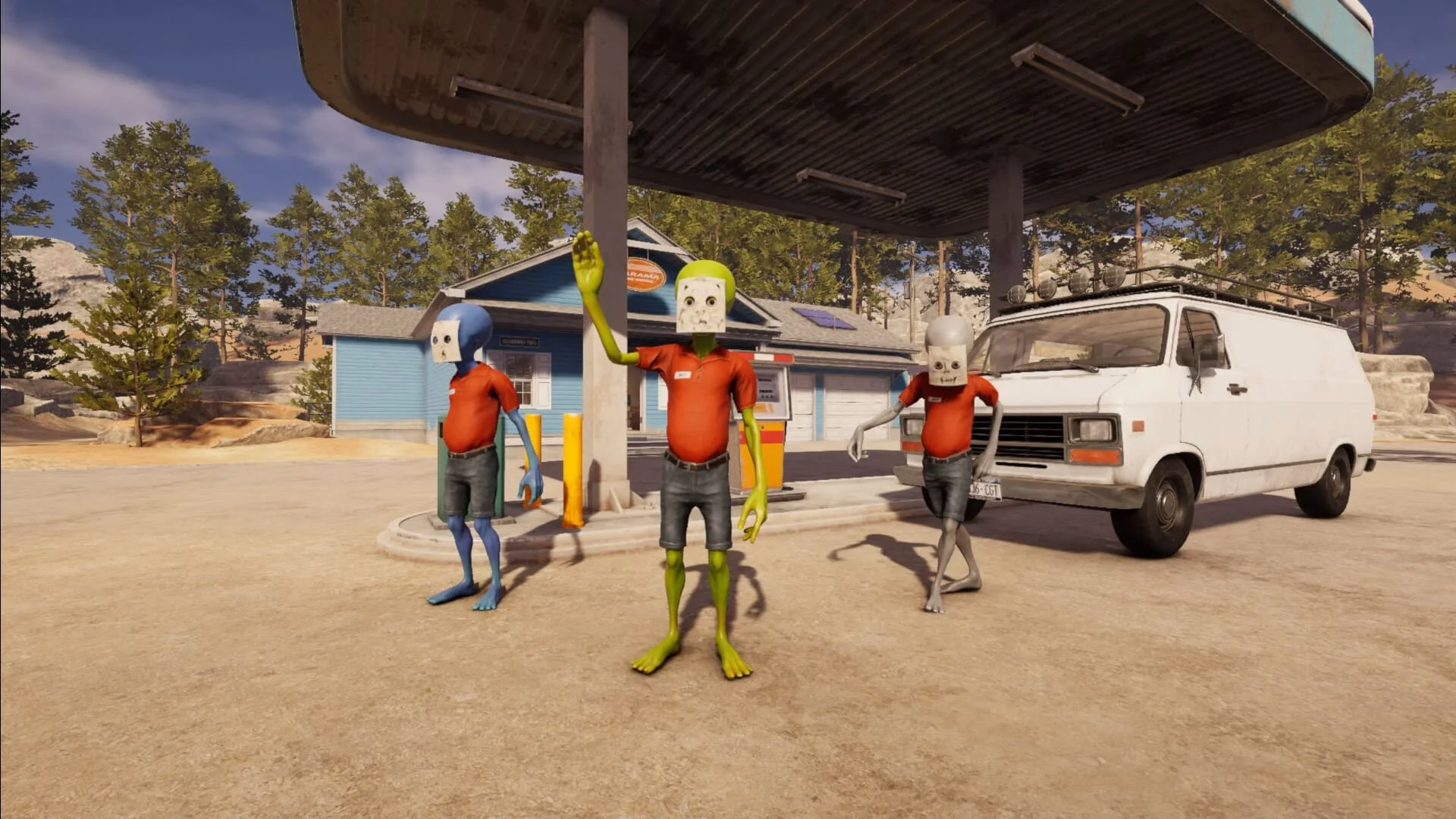 Вышла демоверсия Roadside Research — кооперативного симулятора АЗС с инопланетянами