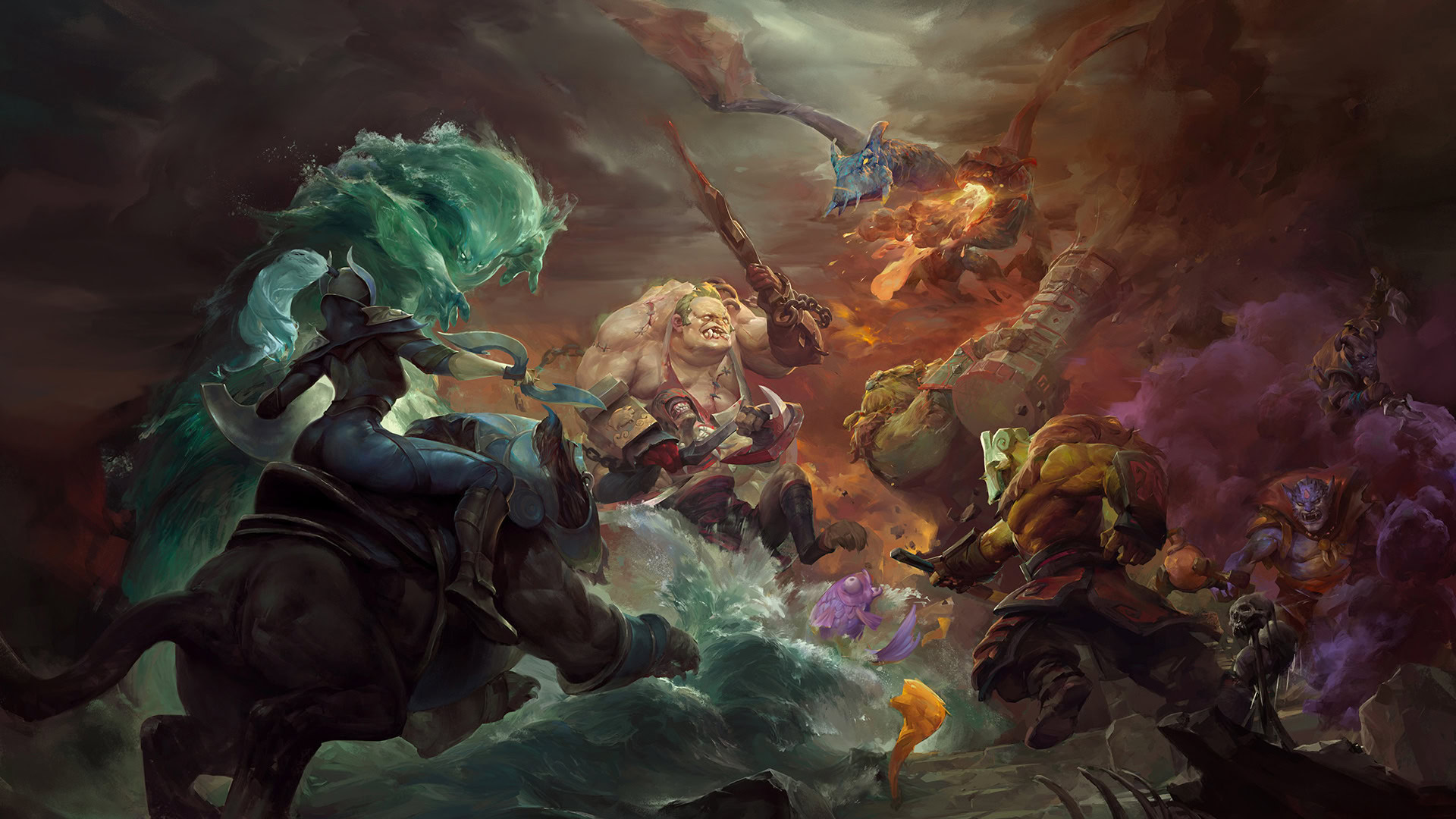 Обложка: видеоигра Dota 2, автор - crow god