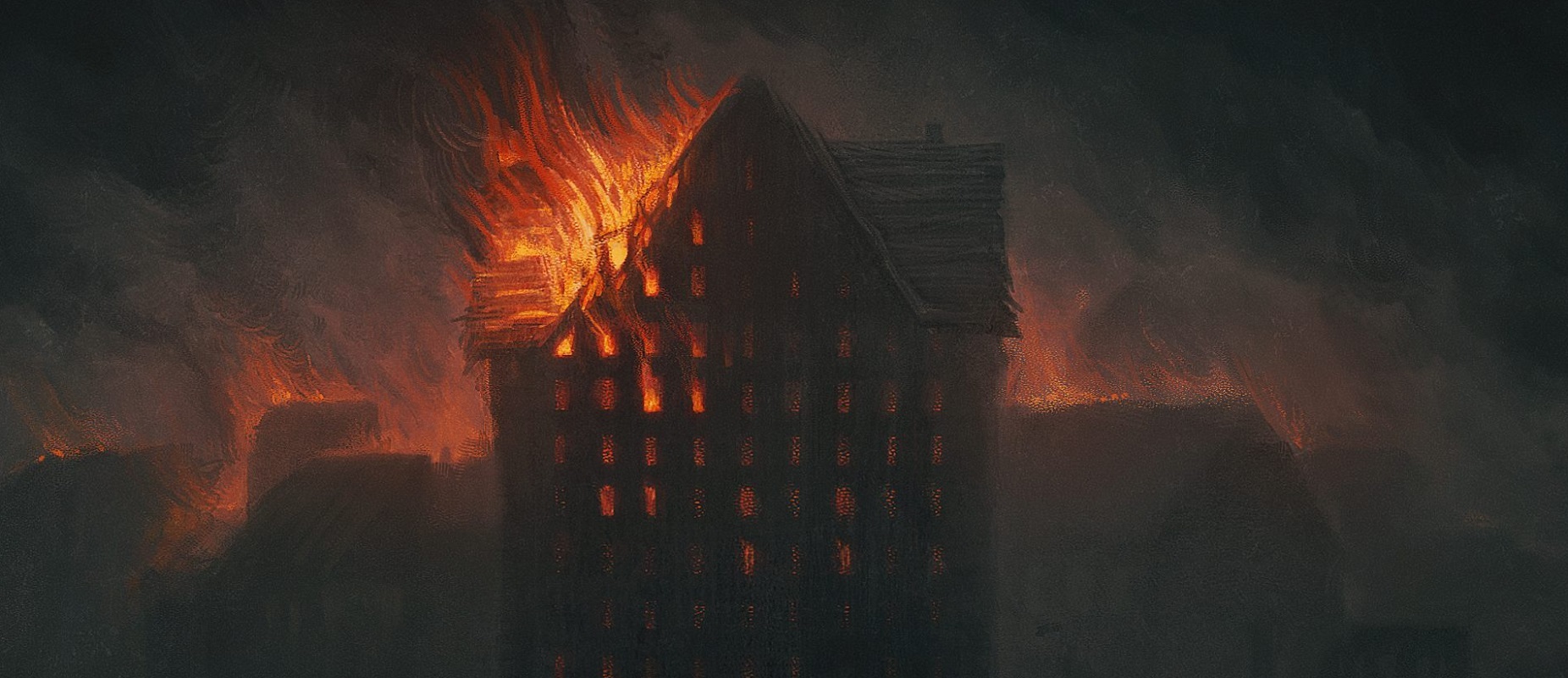 Авторы хоррора Reanimal тизерят DLC на атмосферном концепт-арте с пожаром и лошадью