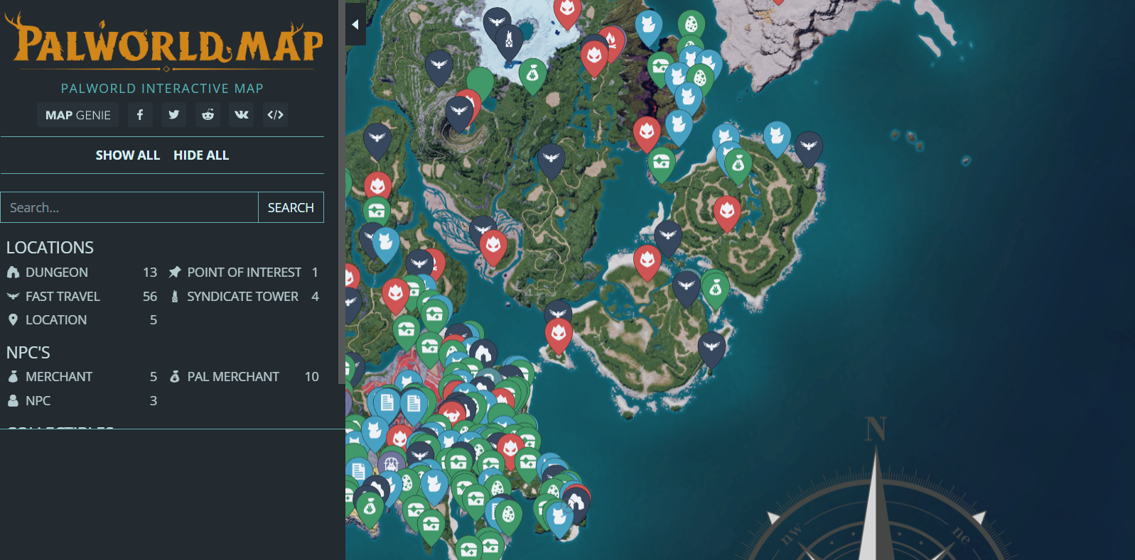 MapGenie создала интерактивную карту выживача про «покемонов с пушками» Palworld - изображение 1 MapGenie создала интерактивную карту выживача про «покемонов с пушками» Palworld - фото 1