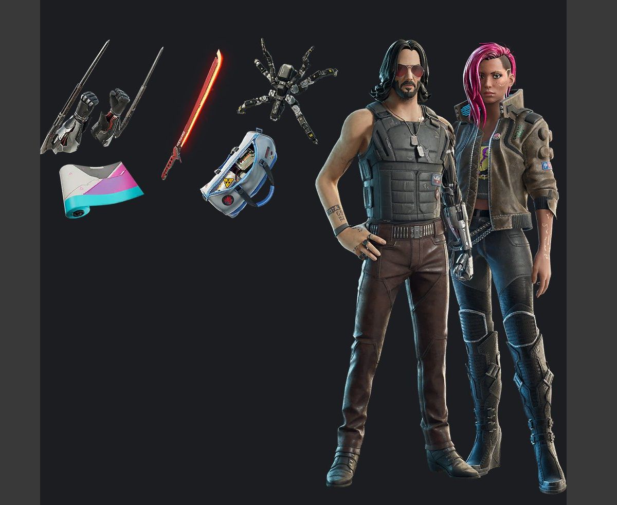 Авторы Fortnite показали скины Ви и Джонни Сильверхэнда из Cyberpunk 2077 - изображение 1 Авторы Fortnite показали скины Ви и Джонни Сильверхэнда из Cyberpunk 2077 - фото 1