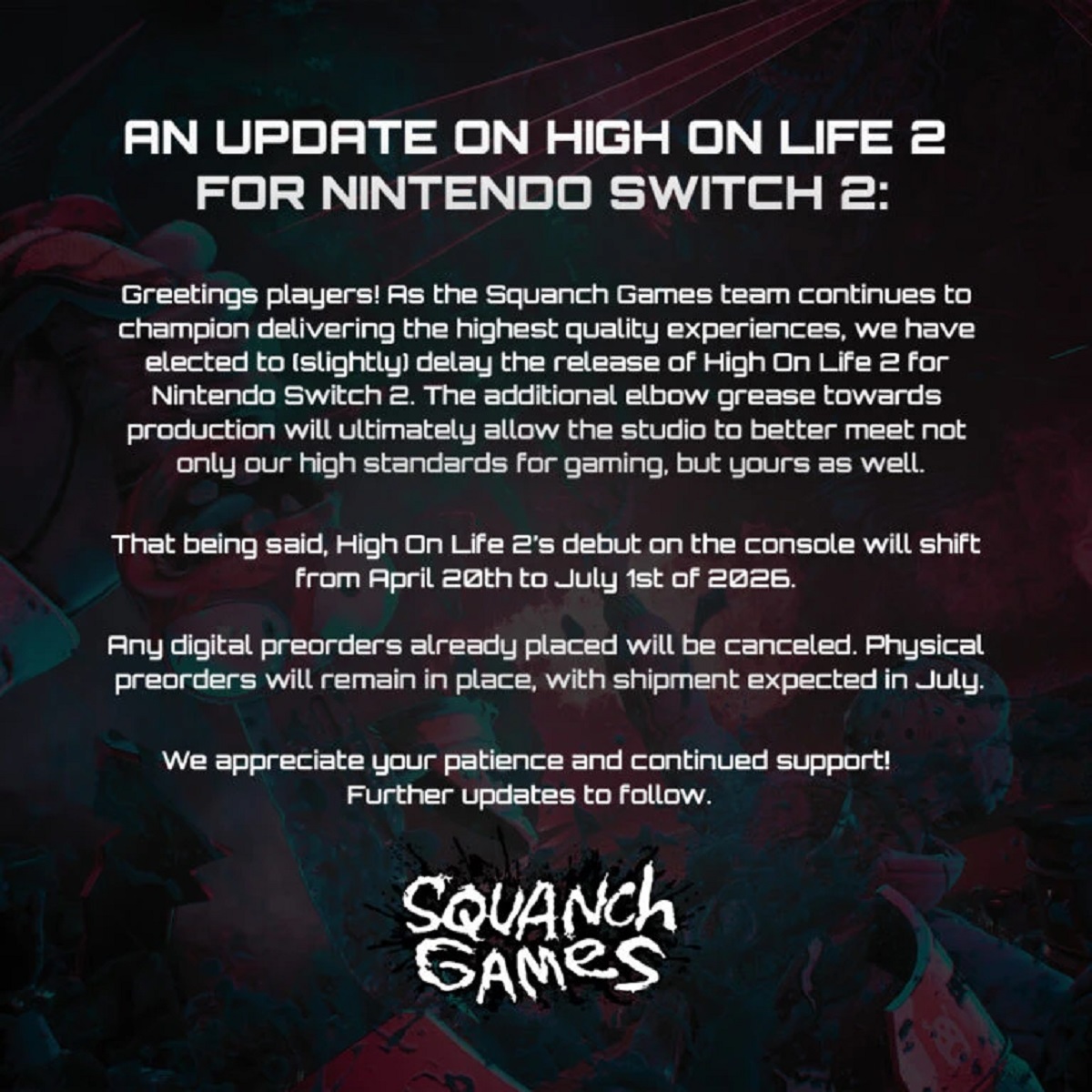 Перенос релиза High On Life 2 для Switch 2: что известно