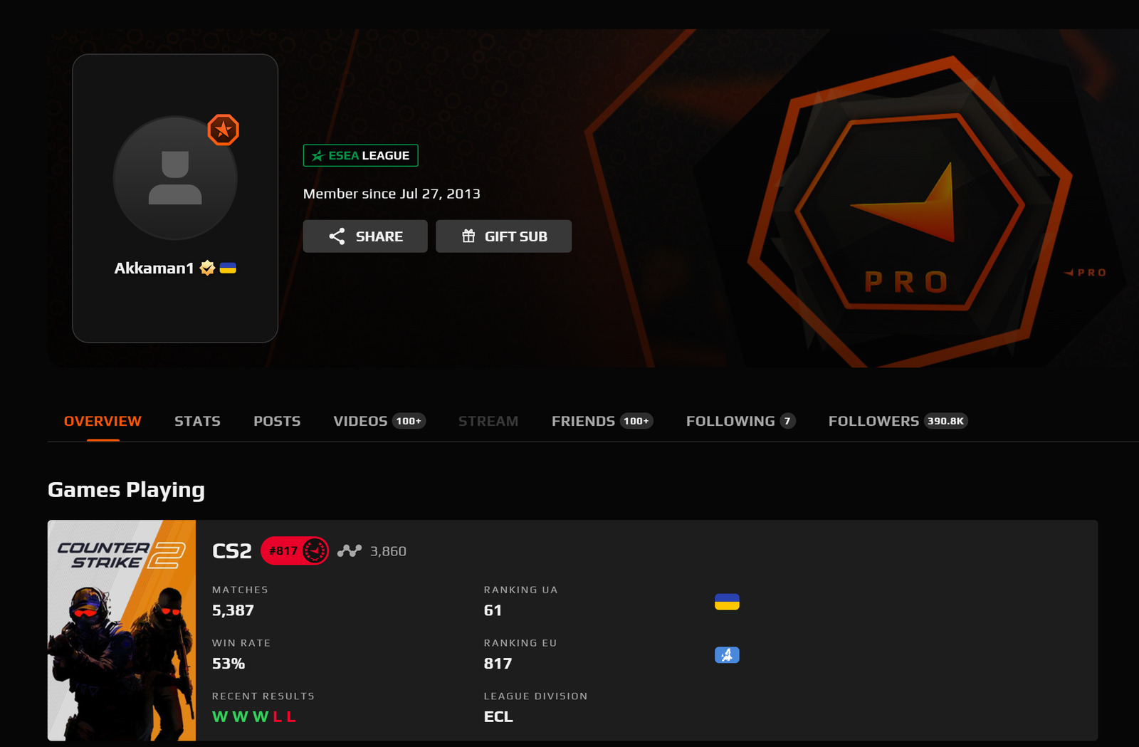 Смена ника s1mple на FACEIT