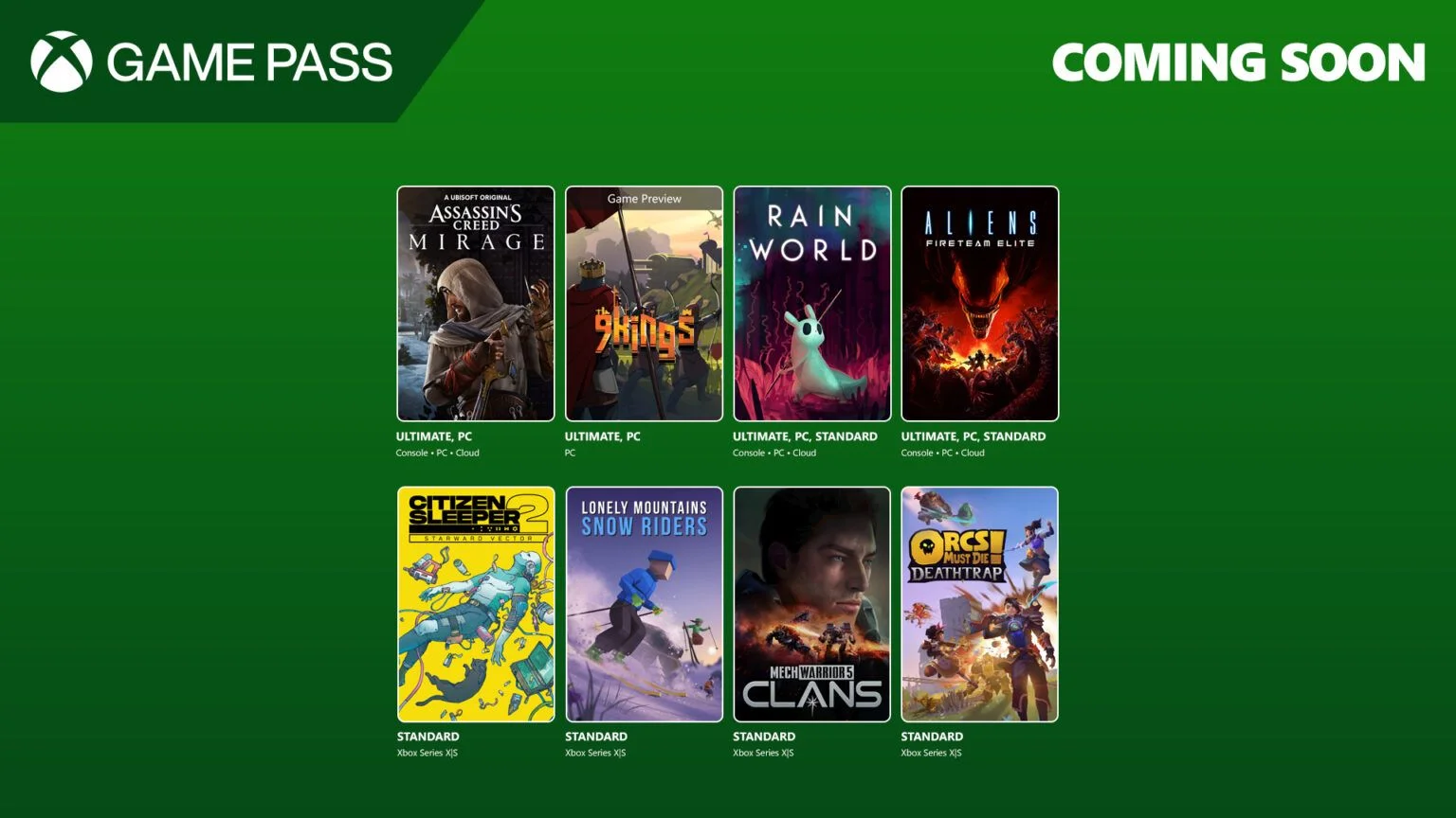 Новые игры в Game Pass: что ждёт подписчиков в августе