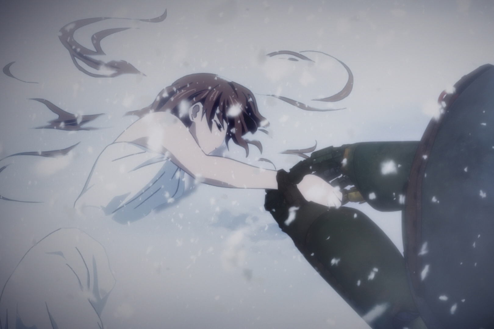 «Этот мир полон печали. Скоро здесь всё покроет снег».

Источник: Kyoto Animation