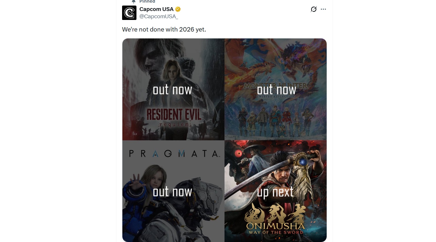 Фото: скриншот соцсетей Capcom