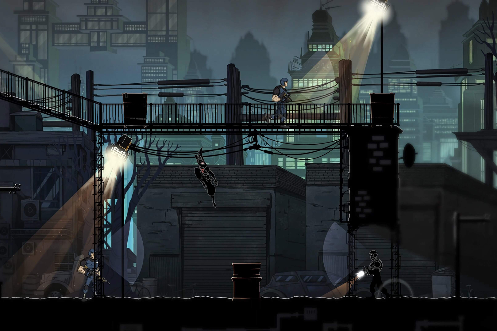 Удивительная система стелса.
Источник: видеоигра Mark of the Ninja