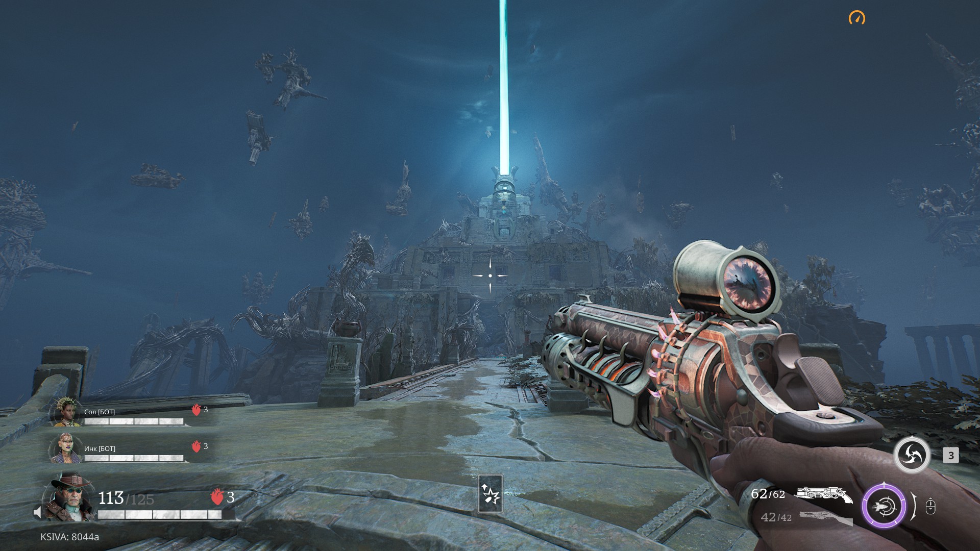 Этот величественный храм не фигурировал в основном сюжете. Видимо, его сделали только для рогалик-режима, но я не удивлюсь, если это часть какого-нибудь вырезанного уровня — проработка у локации на высшем уровне
Источник: видеоигра Painkiller