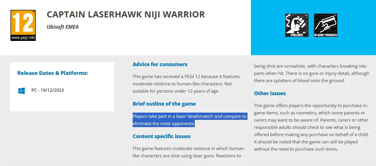 В сети заметили возрастной рейтинг игры Captain Laserhawk по спин-оффу Far Cry - фото 1