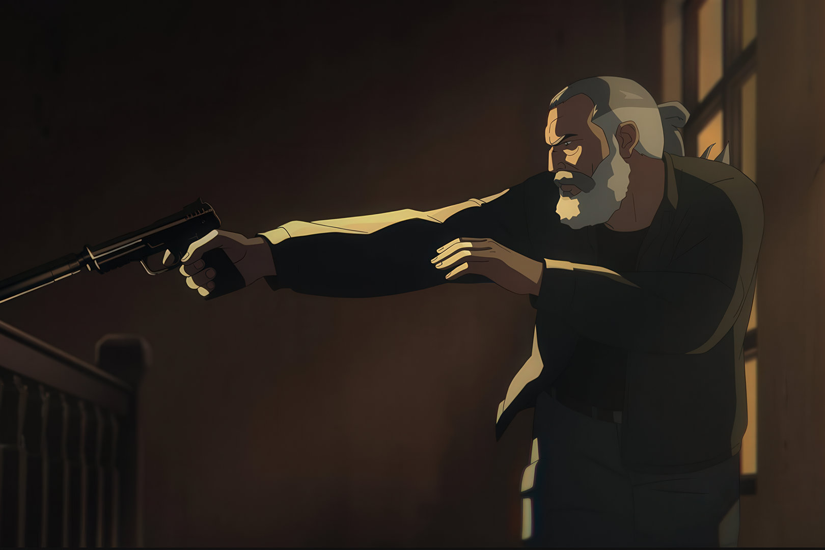 Сэм Фишер в новом мультсериале будет носить длинные волосы.

Источник: мультсериал Splinter Cell: Deathwatch