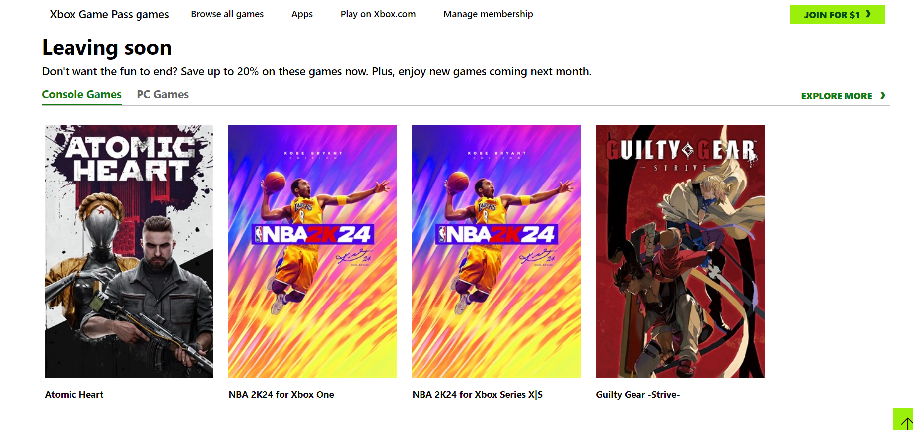 Atomic Heart и NBA 2K24 покинут Xbox Game Pass в конце августа - изображение 1 Atomic Heart и NBA 2K24 покинут Xbox Game Pass в конце августа - фото 1