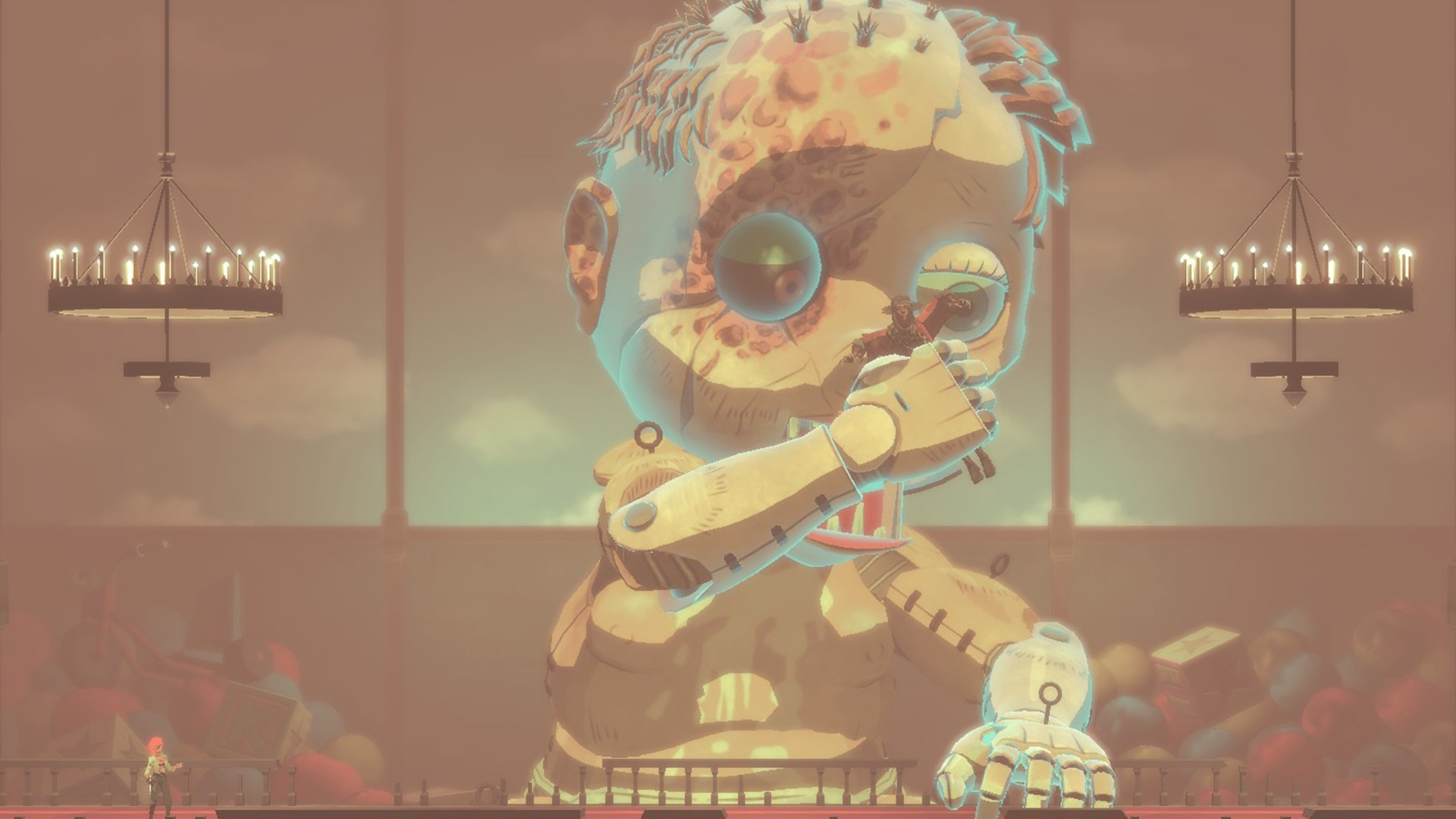 Младенец-переросток — главарь потный и крайне забавно выполняющий против нас заряженные удары.

Источник: видеоигра Hotel Barcelona