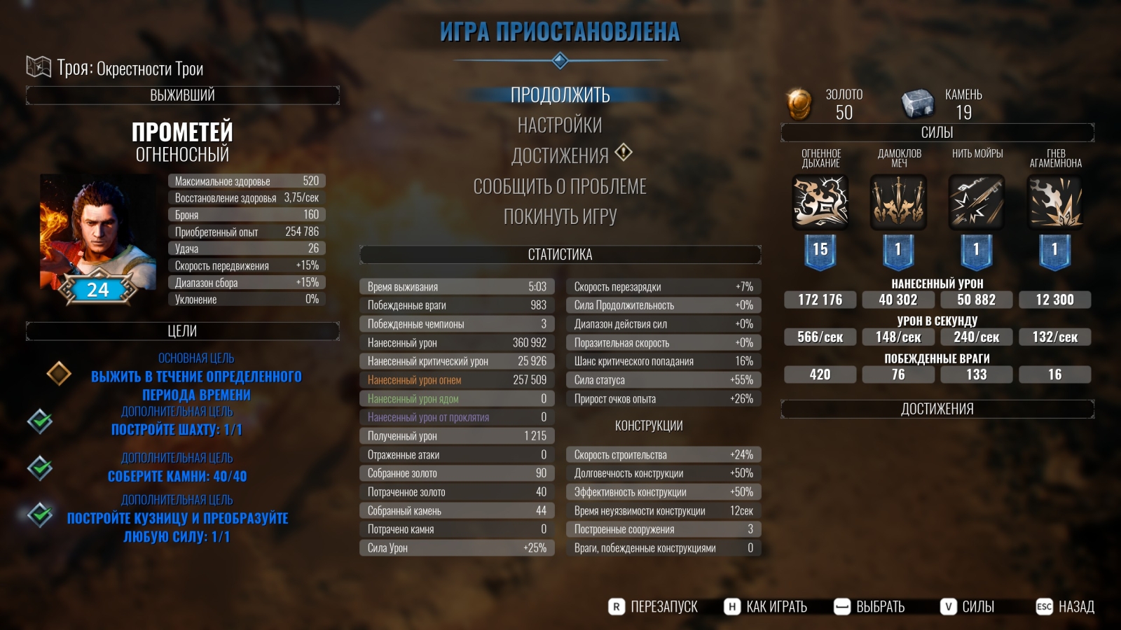 Типичная раскачка способностей в конце забега.
Источник: видеоигра Achilles: Survivor