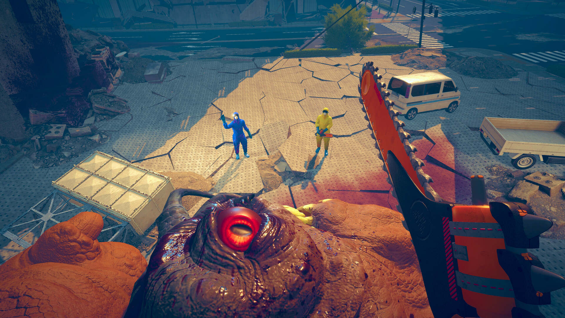 Шутки кончились!
Источник: видеоигра Kaiju Cleaner Simulator