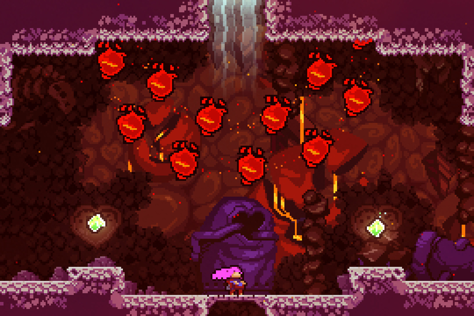 Celeste выросла из прототипа, сделанного за четыре дня на геймджеме в PICO-8, и изначально была небольшой хардкорной платформерной «горой» всего из 30 экранов.

Источник: видеоигра Celeste