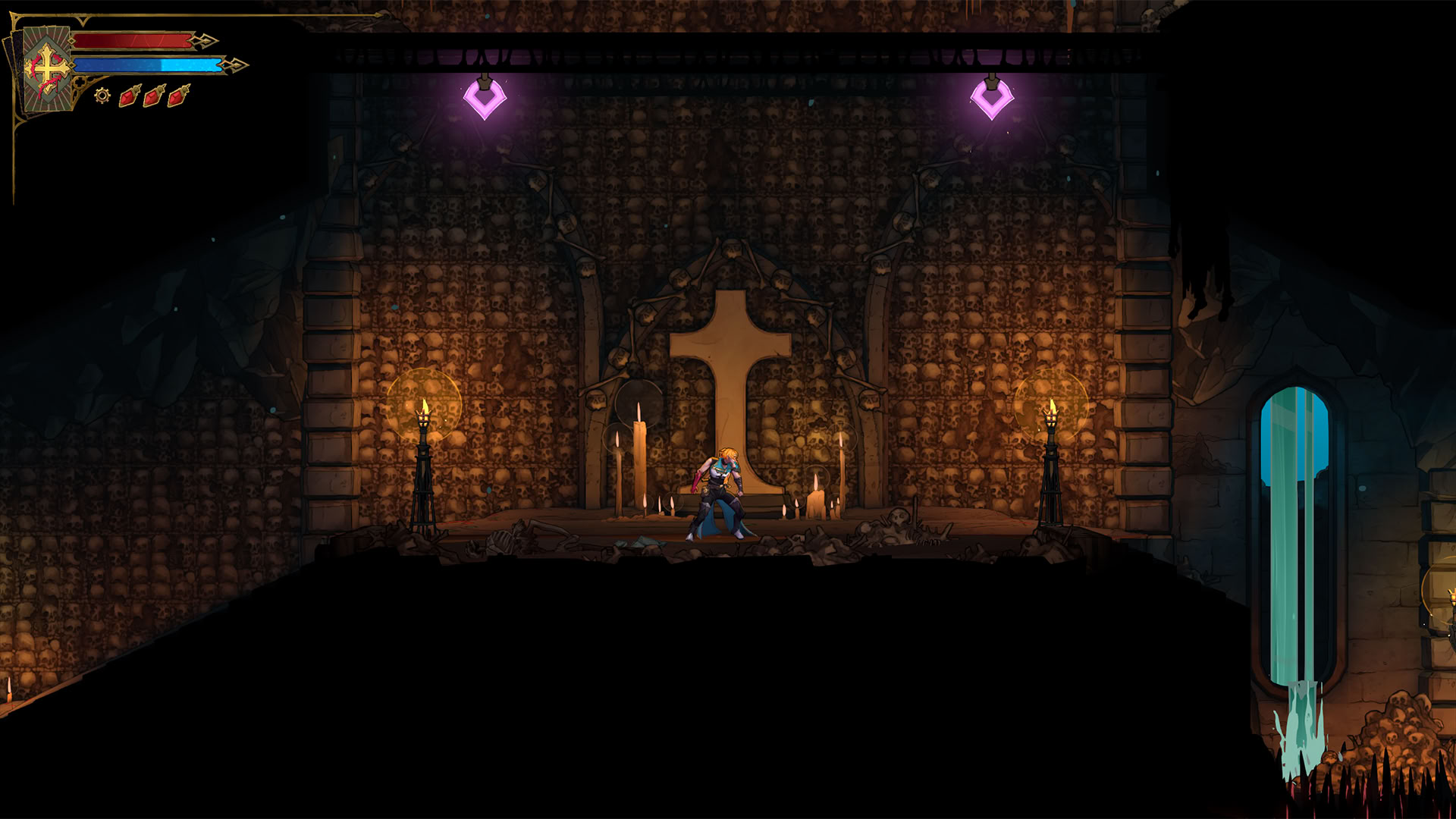 А вот и ваша готика. Правда не в тех тонах.

Источник: видеоигра Castlevania: Belmont's Curse