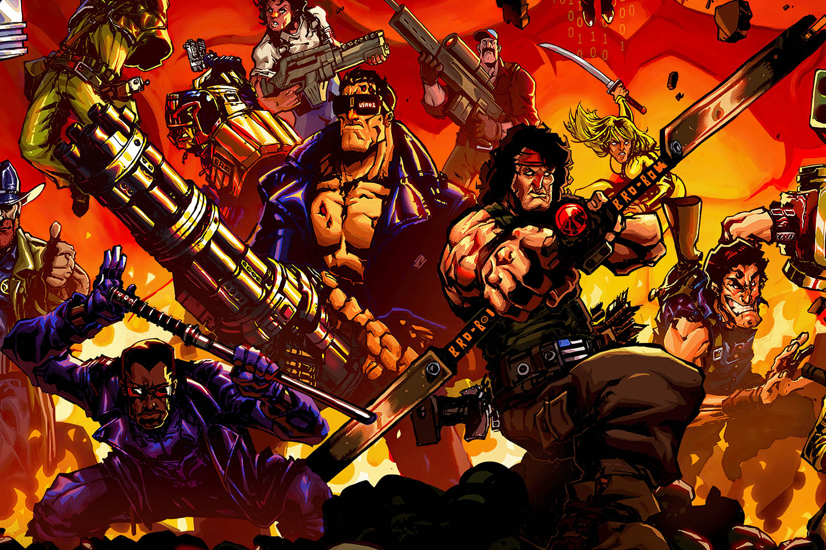 Кооперативное чудо — не иначе.

Источник: видеоигра Broforce Forever