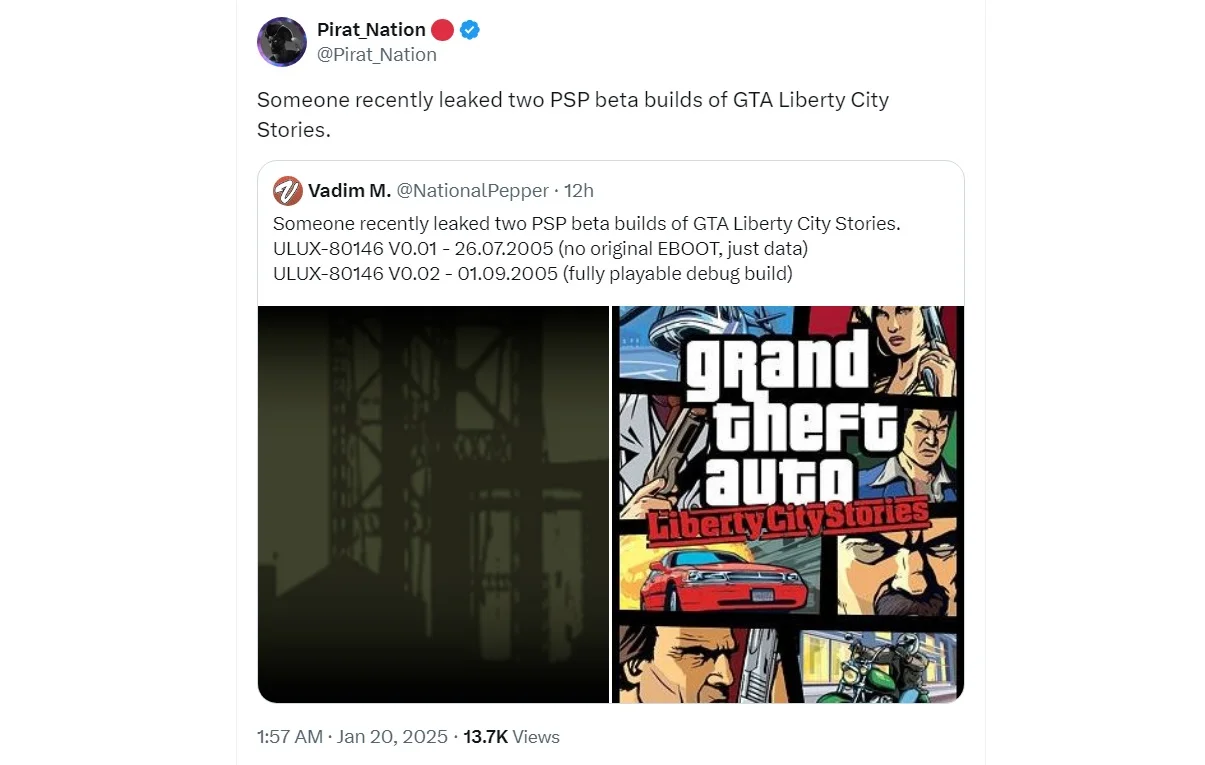 Билды Grand Theft Auto: Liberty City Stories для PSP оказались в сети - изображение 1 Билды Grand Theft Auto: Liberty City Stories для PSP оказались в сети - фото 1