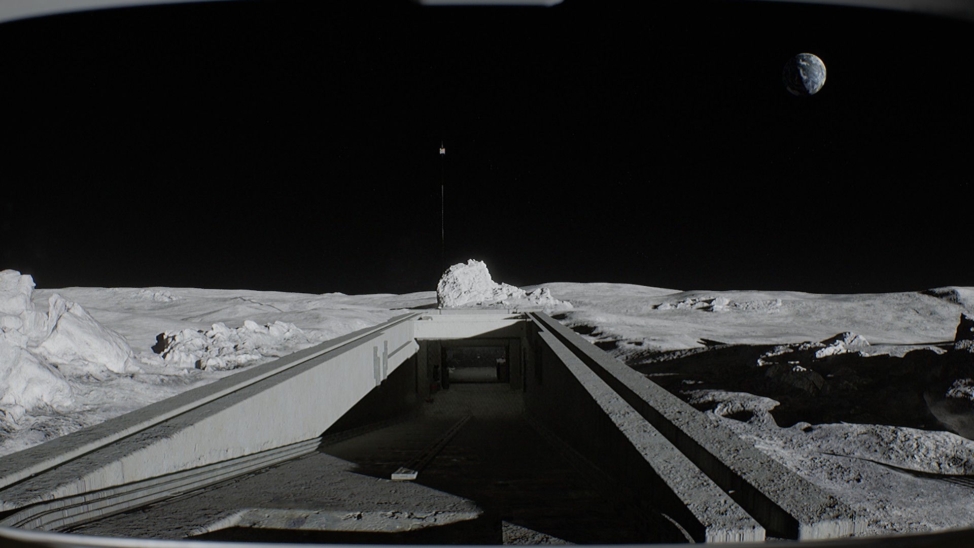 Жаль, далеко убежать не дадут – отбросят скримером.

Источник: видеоигра Routine