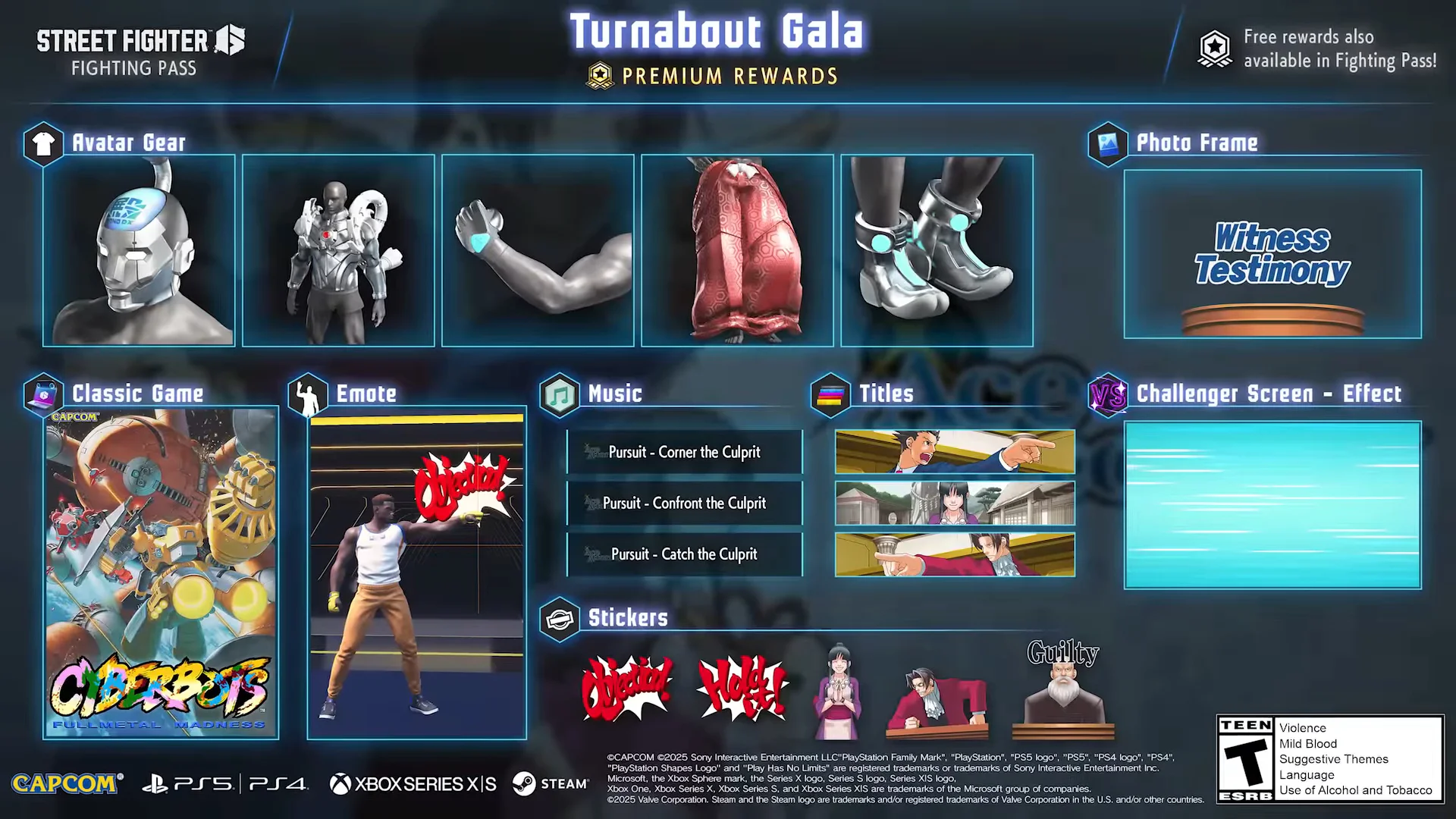  Capcom представила трейлер боевого пропуска Turnabout Gala для Street Fighter 6 в рамках коллаборации с серией Ace Attorney.
