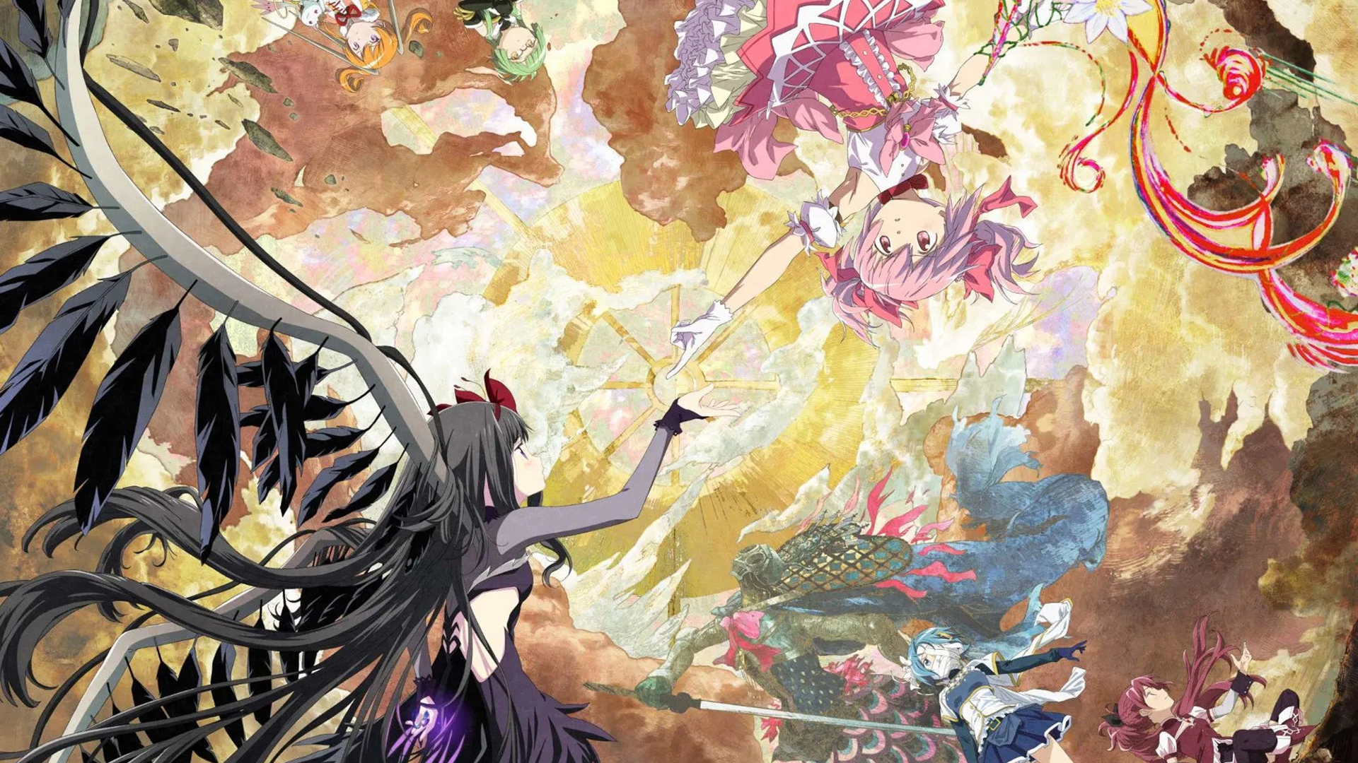 В трейлерах уже показан загадочный персонаж, чья внешность сочетает элементы Мадоки, Мами и Хомуры — в аниме сообществе много теорий о ней.
Источник: студия Shaft