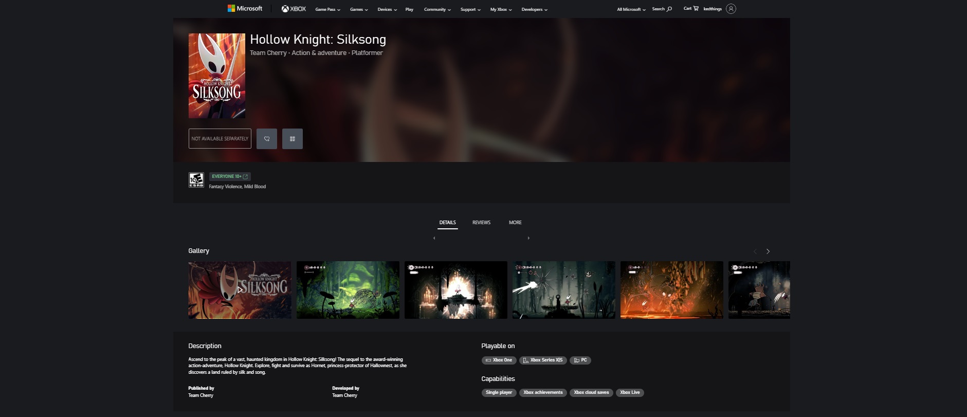 Страница долгожданной Hollow Knight Silksong появилась в магазине Xbox - изображение 1 Страница долгожданной Hollow Knight Silksong появилась в магазине Xbox - фото 1