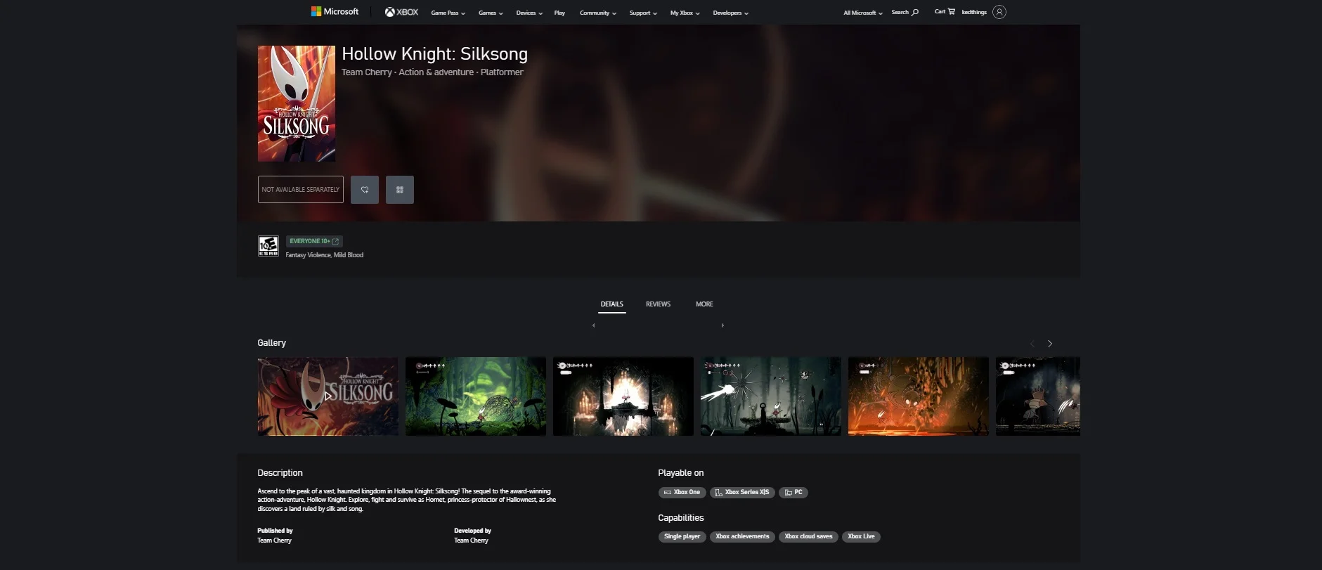 Страница долгожданной Hollow Knight Silksong появилась в магазине Xbox - фото 1