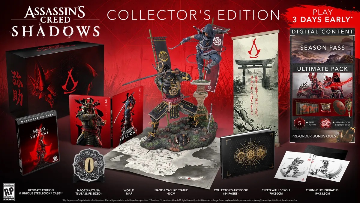 Коллекционка Assassinʼs Creed Shadows без раннего доступа подешевела на 50 долларов - изображение 2 Коллекционка Assassinʼs Creed Shadows без раннего доступа подешевела на 50 долларов - фото 2