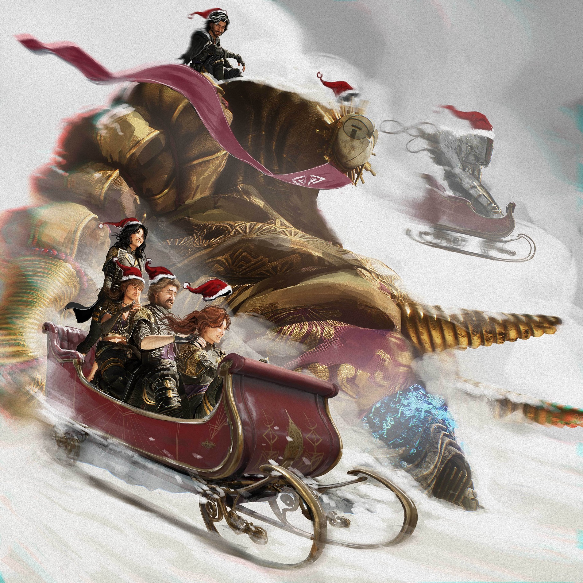 Герои Expedition 33, Atomic Heart и других игр красуются на открытках к Новому году - фото 1