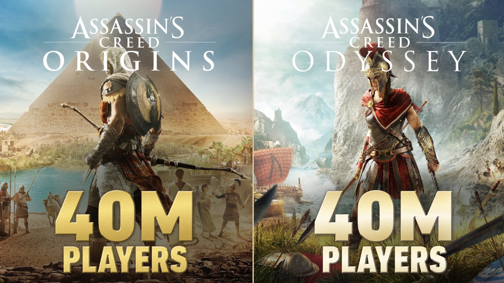 У Assassin's Creed Origins и Odyssey — по 40 миллионов игроков - изображение 1 У Assassin's Creed Origins и Odyssey — по 40 миллионов игроков - фото 1