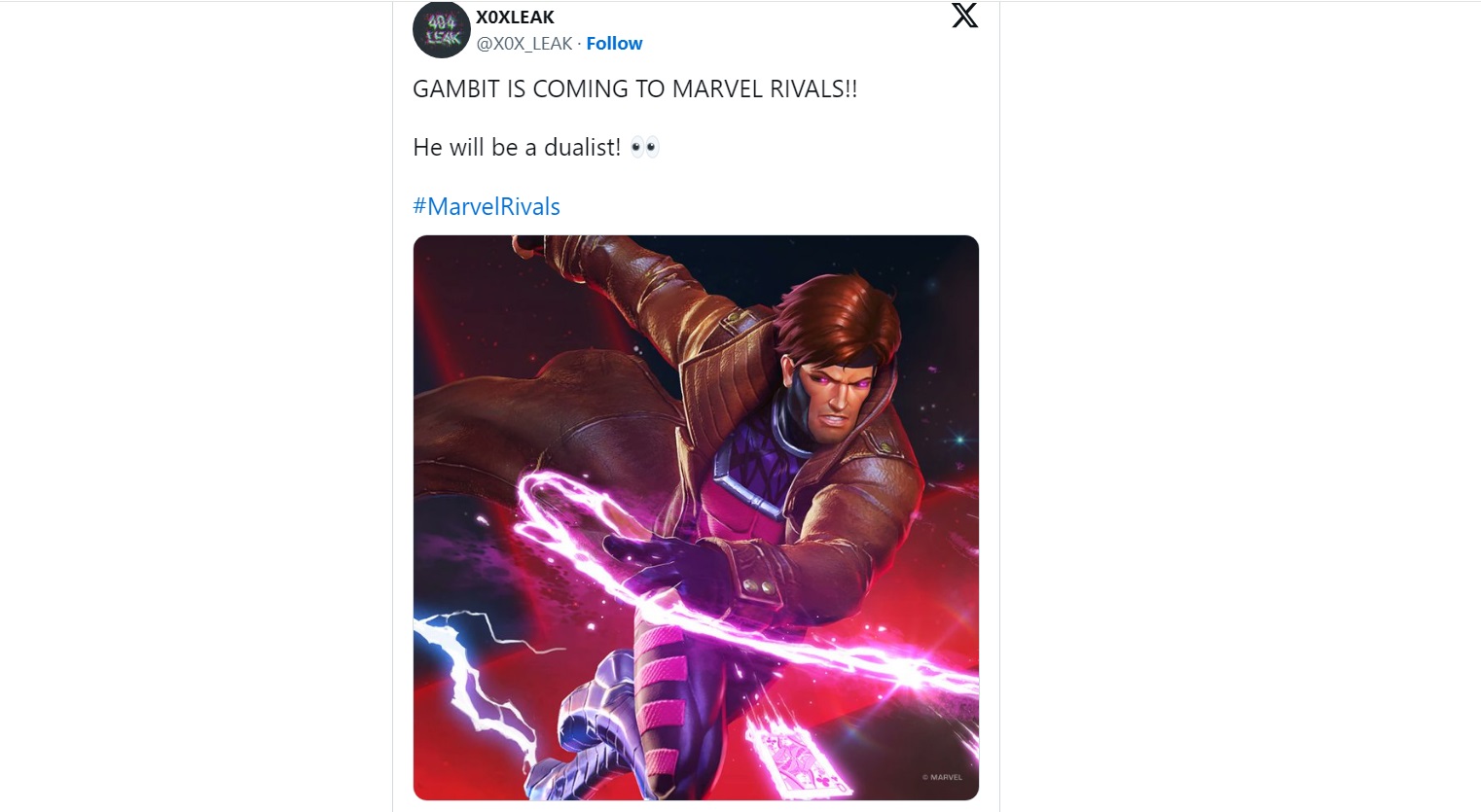 В Marvel Rivals появятся Гамбит и Шельма с Джубили — слух - изображение 1 В Marvel Rivals появятся Гамбит и Шельма с Джубили — слух - фото 1