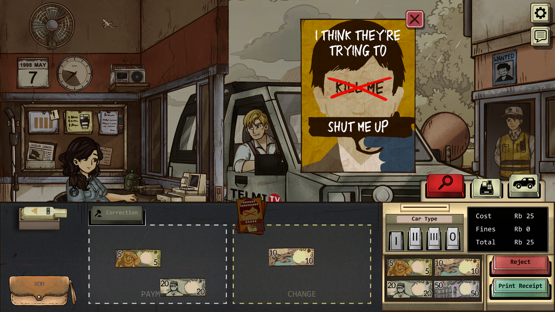 Иногда игроку придётся выбирать, чью раздавать пропаганду и раздавать ли её вообще?
Источник: видеоигра 1998: The Toll Keeper Story