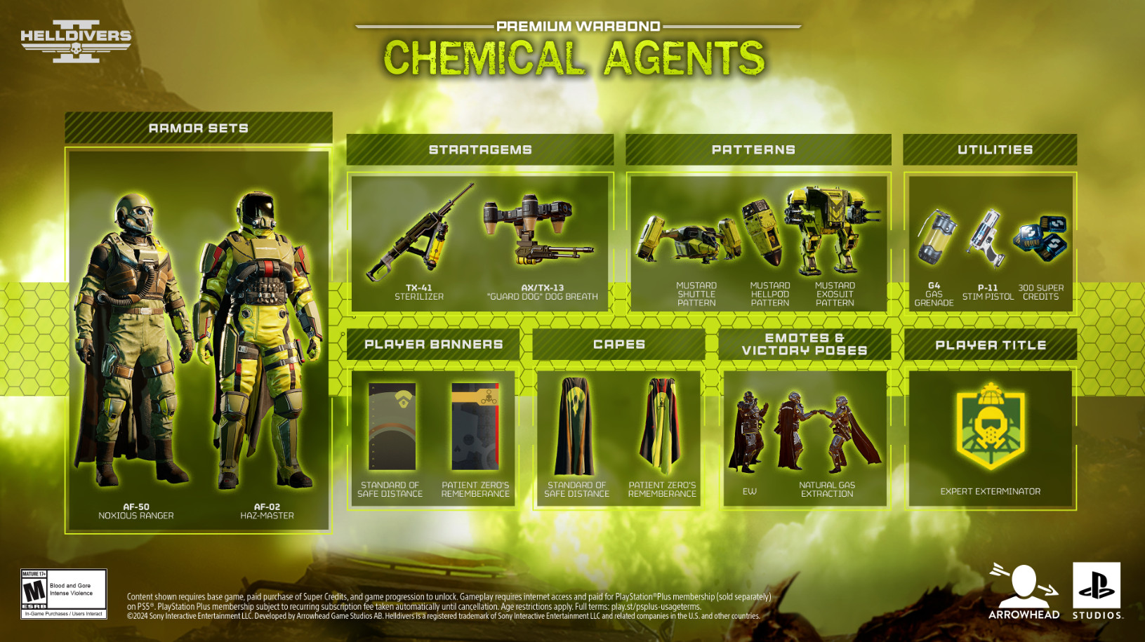 Новый варбонд Chemical Agents для Helldivers 2 появится уже 19 сентября - изображение 1 Новый варбонд Chemical Agents для Helldivers 2 появится уже 19 сентября - фото 1