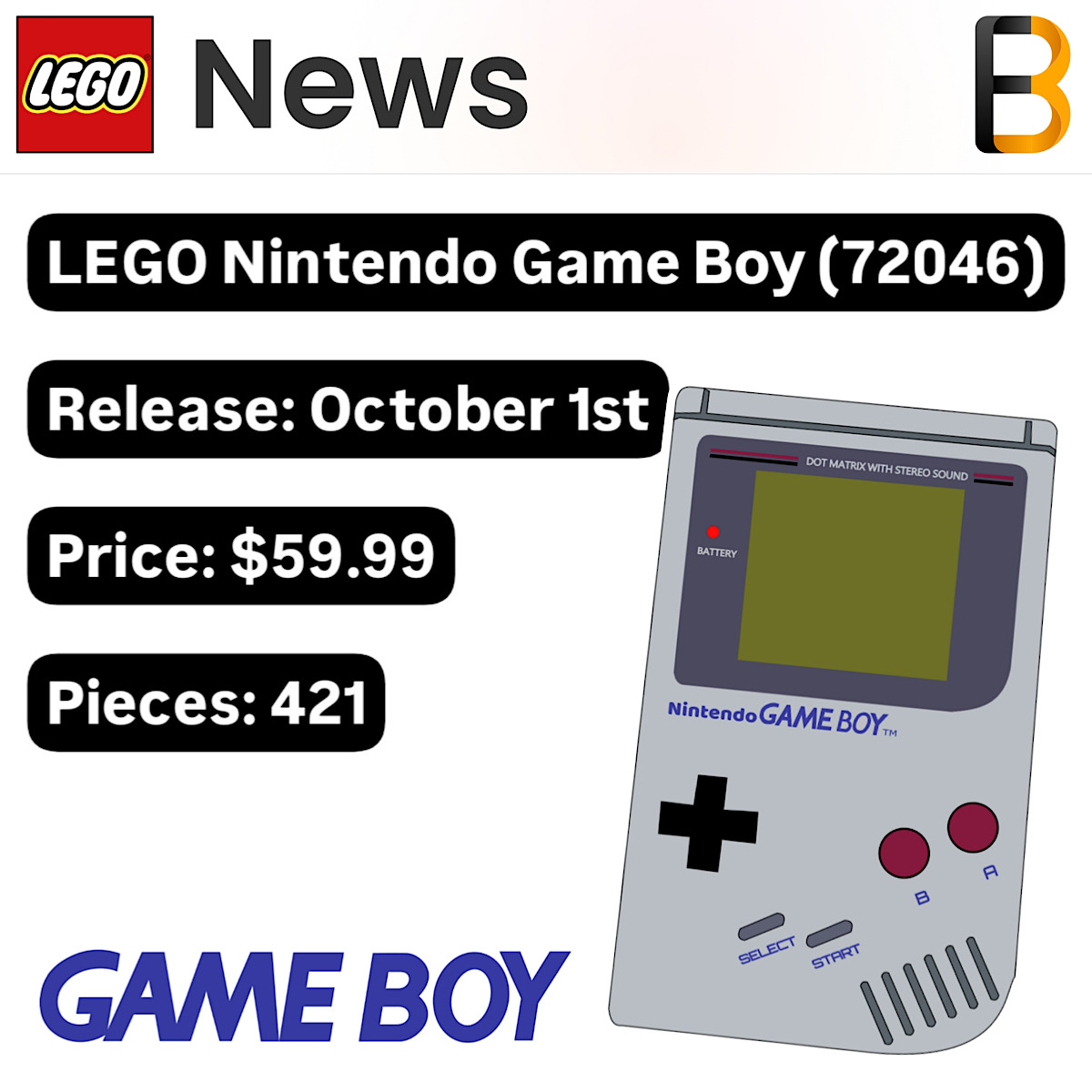 Инсайдер намекнул на цену и дату выхода набора Lego Nintendo Game boy - фото 1