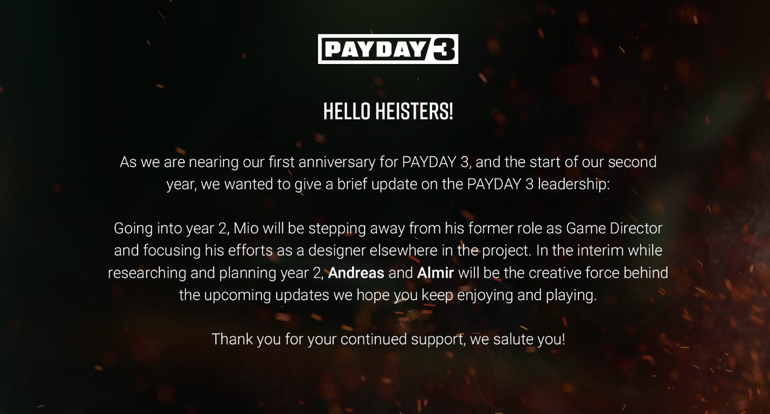 Создатели Payday 3 начали планировать обновления для второго года поддержки - изображение 1 Создатели Payday 3 начали планировать обновления для второго года поддержки - фото 1