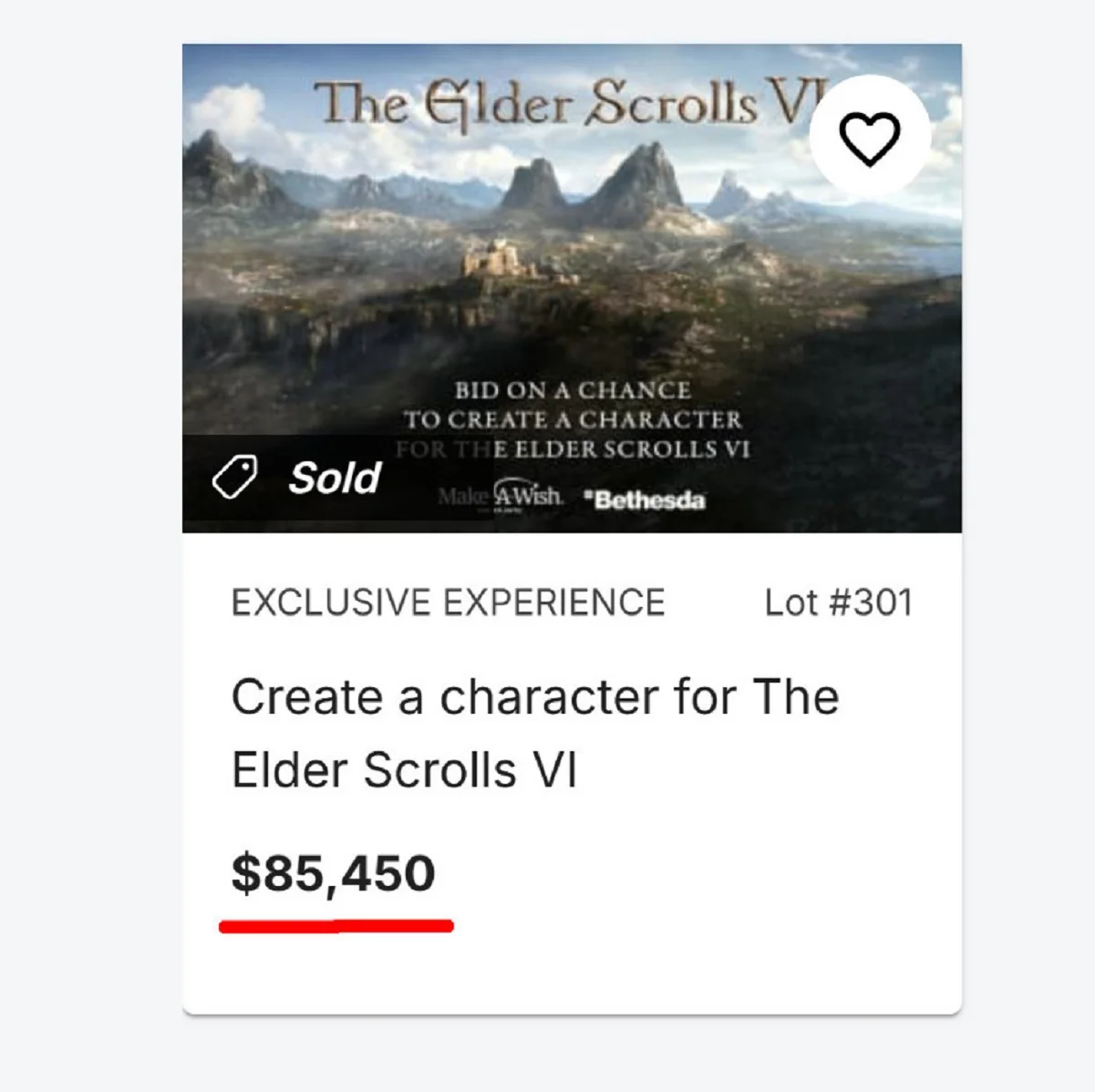  Bethesda провела аукцион на создание NPC в The Elder Scrolls VI.
